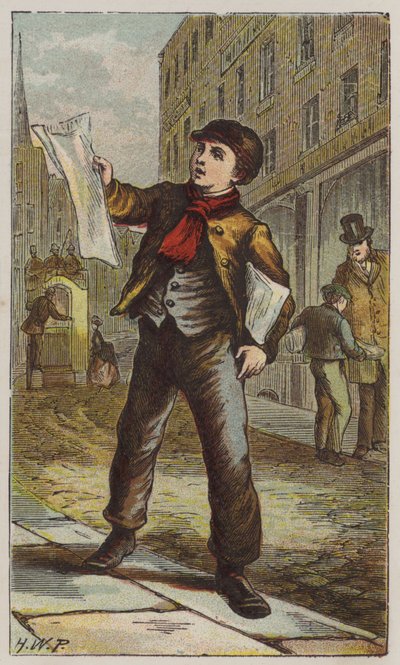 Newspaper Boy by H.W. (after) Petherick