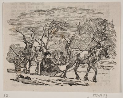 Sleigh Ride with Reindeer by H. C. Henneberg