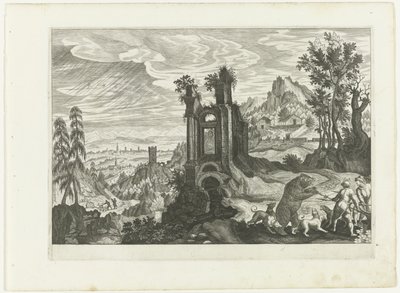 Landscape with Bear Hunt by H. van Schuppen