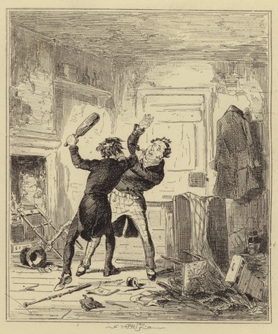 Howard Assaulting Mr. Mullay by Hablot Knight Browne