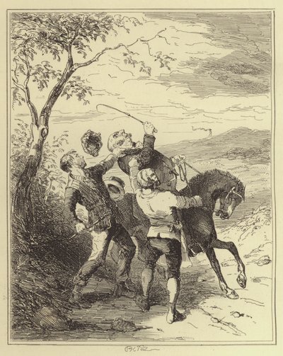 Jobling and Armstrong Attacking Mr. Fairles by Hablot Knight Browne