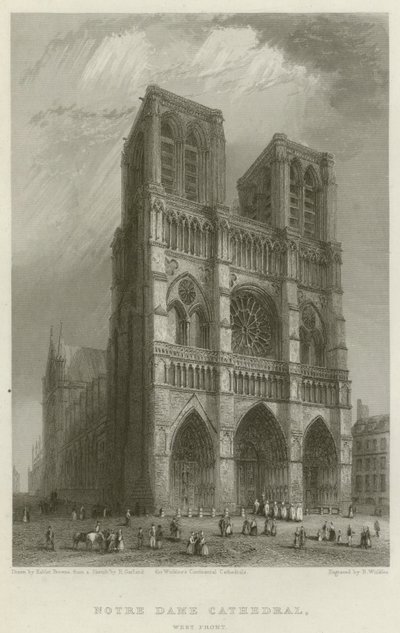 Notre Dame Cathedral, West Front by Hablot Knight Browne