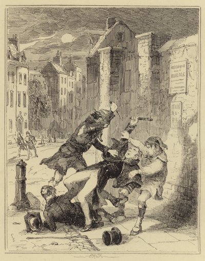 Smith Stabbing a Policeman by Hablot Knight Browne