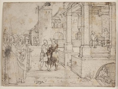 Christ Surrounded by Apostles and Pharisees by Hans Brosamer