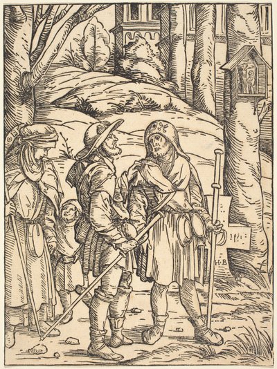 Pilgrims at a Wayside Shrine by Hans Burgkmair I