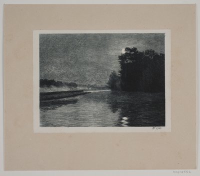 Landscape. Moonlight by Hans Julius Fæster