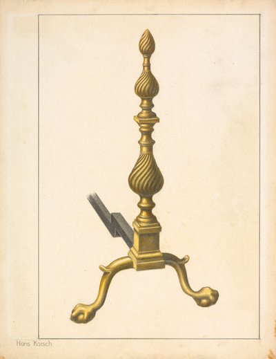 Andiron (one of pair) by Hans Korsch