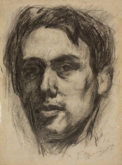 Self-Portrait (recto), Sketch (verso), 1909 by Hans Richter
