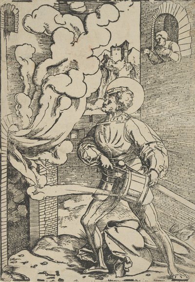 Saint Florian (restrike) by Hans Schäufelein the Elder