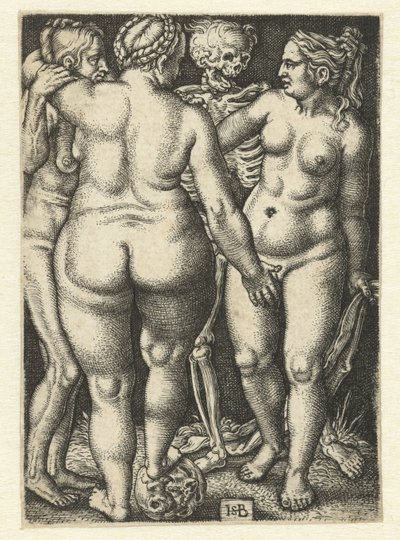 Death and Three Standing Naked Women by Hans Sebald Beham