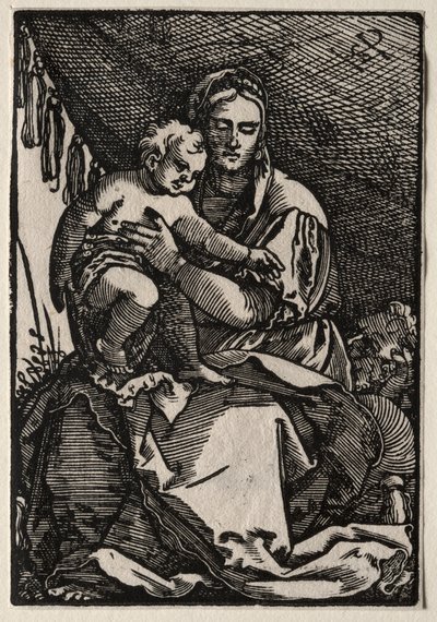 The Holy Family Under a Tent by Hans Sebald Beham