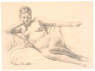 Reclining Female Model by Hans Smidth