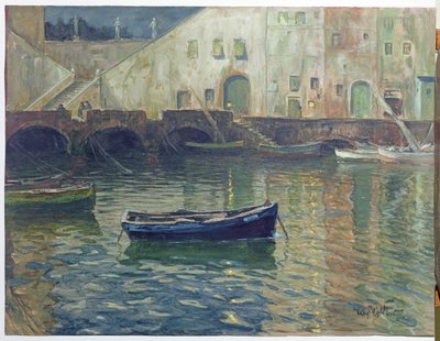 Harbour in Moonlight, c.1900 by Hans Volcker