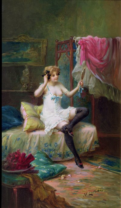 Mistress in her Boudoir by Hans Zatzka