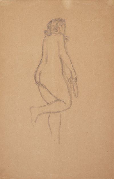 Standing Female Model Seen from an Angle from Behind by Harald Giersing