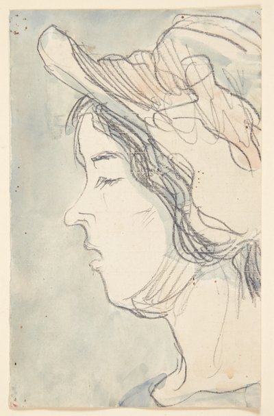 Young Girl with Hat, Profile Left by Harald Giersing