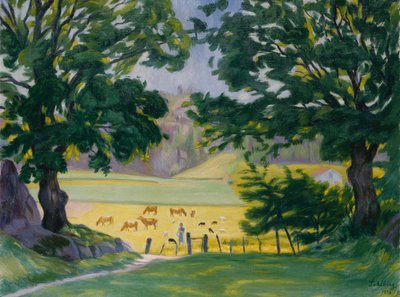 Sara guarding her Flock by Harald Oscar Sohlberg