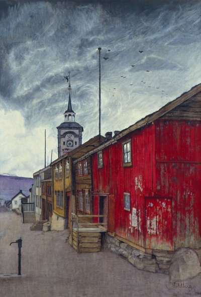 Street in Røros by Harald Oscar Sohlberg