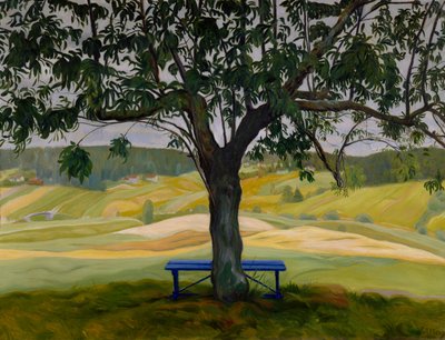 The Blue Bench by Harald Oscar Sohlberg