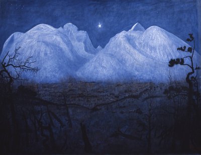 Winter nights in the mountains by Harald Oscar Sohlberg