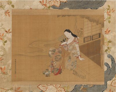 Courtesan Enjoying a Cool Summer Evening, 1741 by Haritsu Ogawa