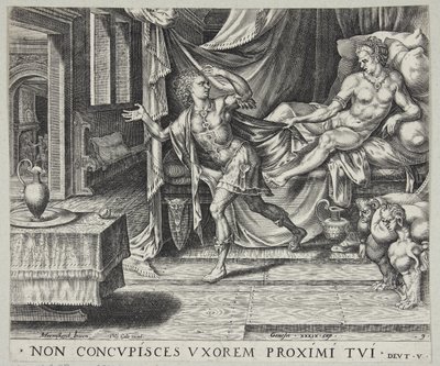 Joseph fleeing Potiphar