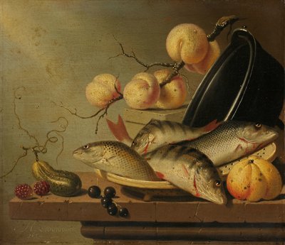 Still Life with Fish and Fruit by Harmen Steenwijck