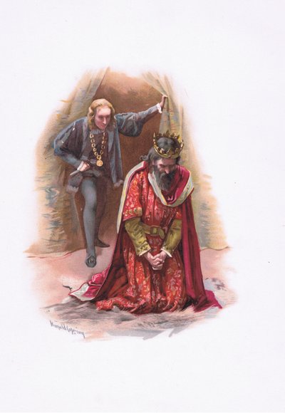 Hamlet and the King, illustration from Hamlet by Harold Copping
