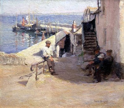Newlyn Street Scene by Harold Harvey