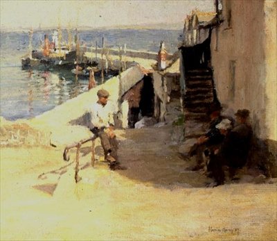 Newlyn Street Scene by Harold Harvey