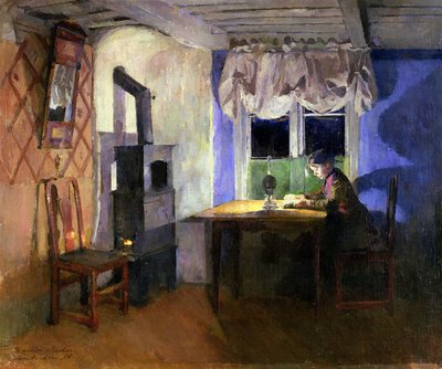 By Lamplight by Harriet Backer