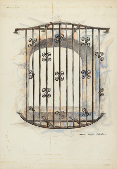 Iron Grille at Window by Harry Mann Waddell
