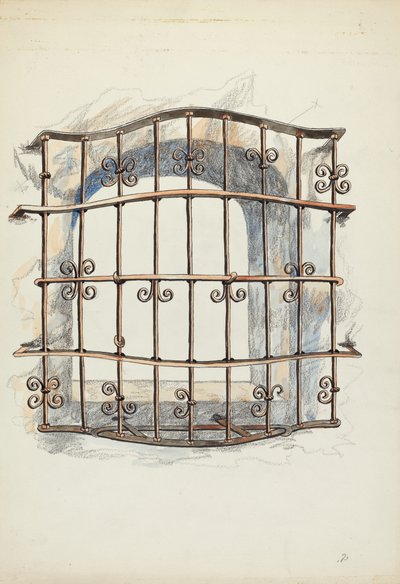 Iron Grille at Window by Harry Mann Waddell
