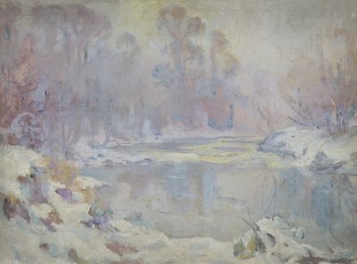River Scene in Winter by Harry William Adams