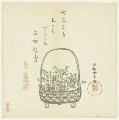 A Basket of Young Shoots by Hasegawa Settan