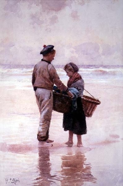 Breton Fisherchildren by Hector Caffieri