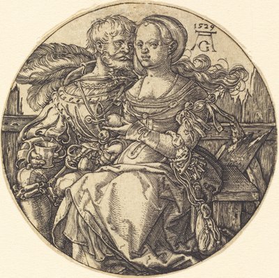 A Couple of Lovers Seated by Heinrich Aldegrever