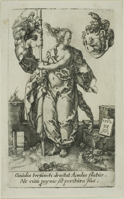 Diligence, from the Virtues by Heinrich Aldegrever