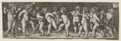 Fifteen Nude Children Dancing by Heinrich Aldegrever