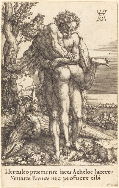 Hercules Fighting the Rivergod Achelus by Heinrich Aldegrever