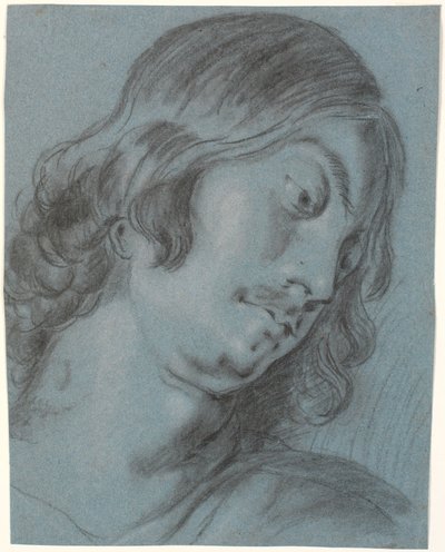 Head of a Young Man, Bent with Right by Heinrich Dittmers