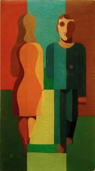 Walking (Couple) by Heinrich Hoerle