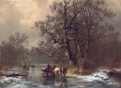Loggers on a Frozen Waterway by Heinrich Hofer