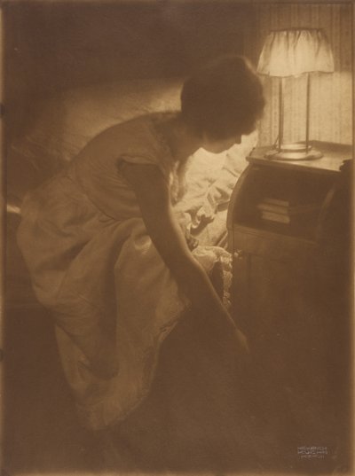 Miss Mary Warner at Her Night Table by Heinrich Kuhn