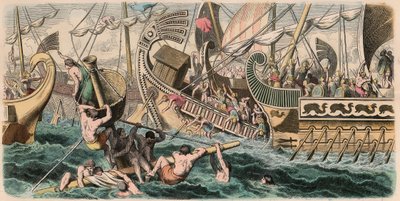 Ancient Greece: Sea Battle by Heinrich Leutemann