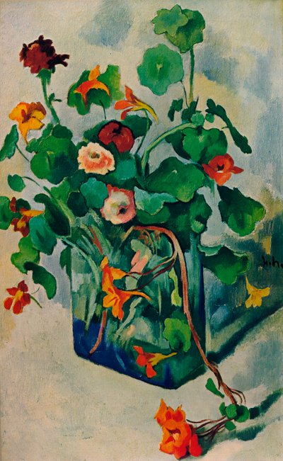 Glass with Cress by Heinrich Nauen