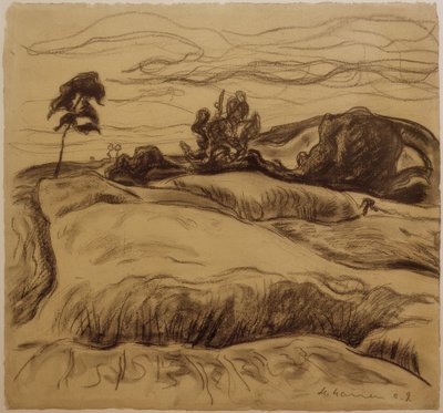 Hilly Landscape by Heinrich Nauen