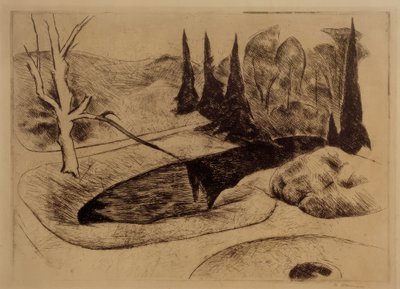 Park in Dilborn, 1914 by Heinrich Nauen
