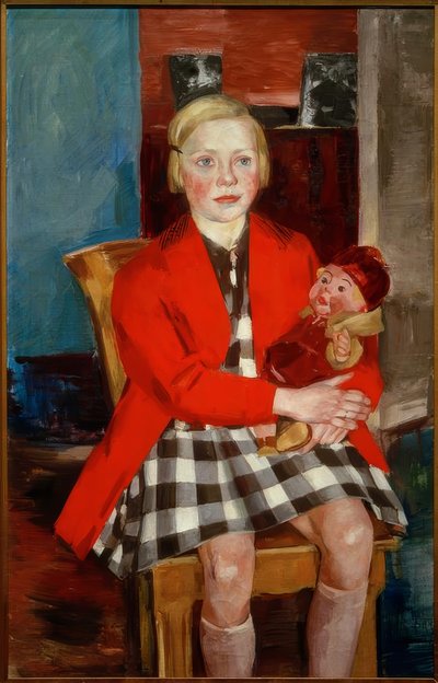 Girl with Doll (Käte Werner) by Heinrich Stegemann