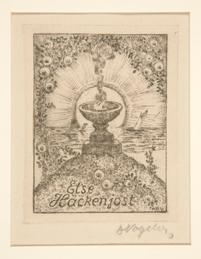 Bookplate: Else Hackenjost by Heinrich Vogeler